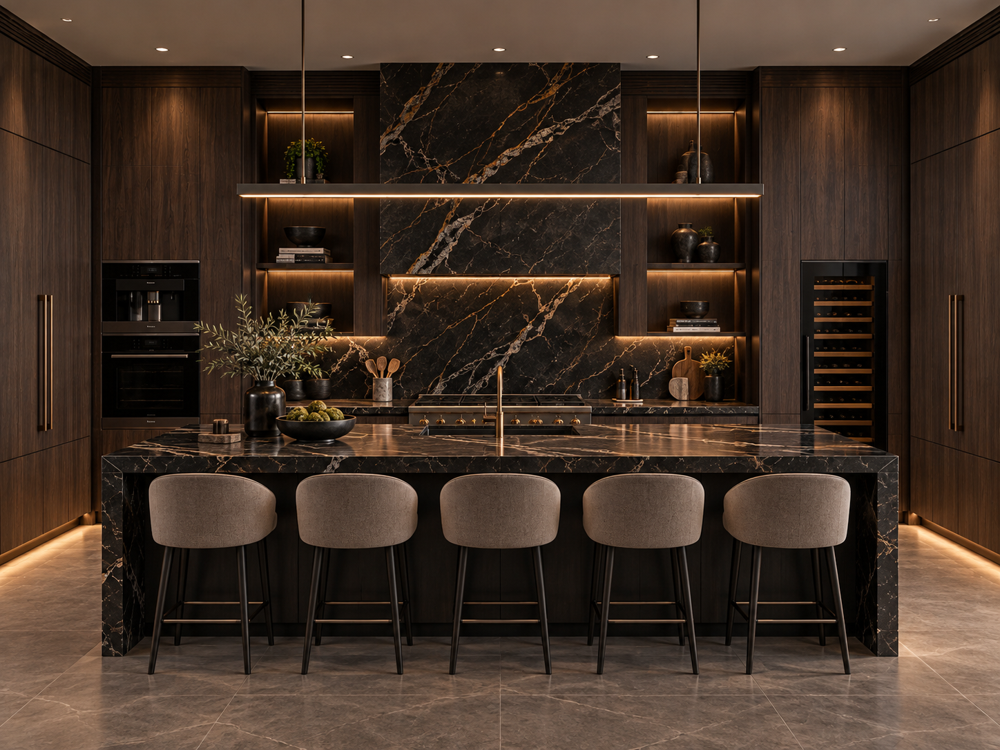 NOIR contemporary dark luxury kitchen, photo 3
