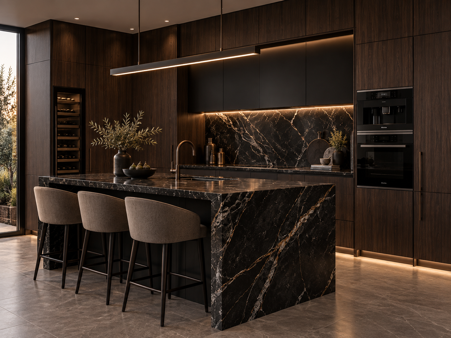 NOIR contemporary dark luxury kitchen, photo 2